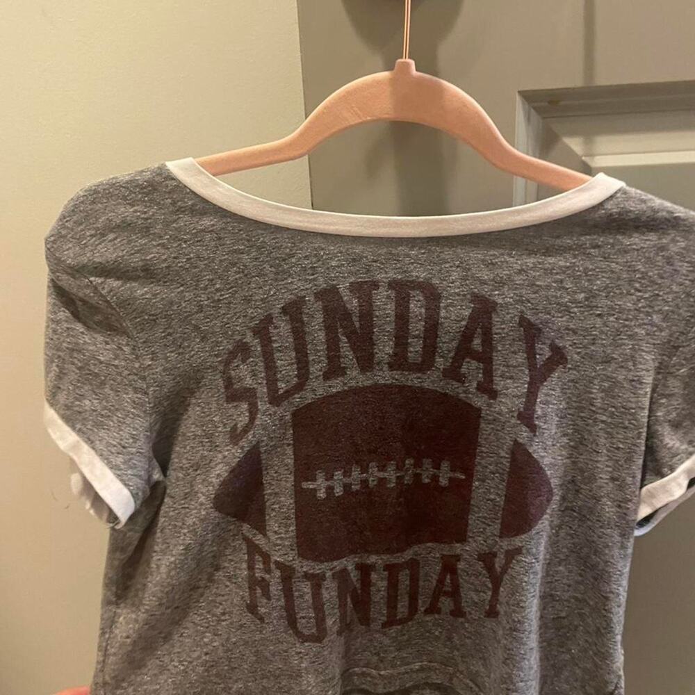 Grey cropped sunday funday football - Picture 2 of 3